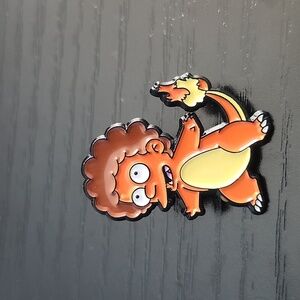 The Simpsons x Pokemon Todd Flanders as Charmander Enamel Pin